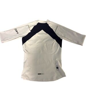 Descente Long Sleeve Shirt Outdoors Base Layer Running Workout Sz 4 White Black